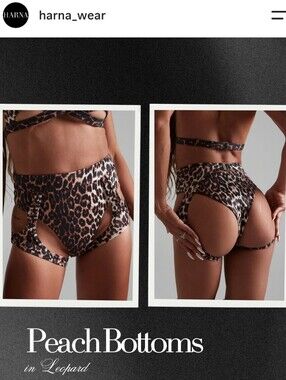 Harna Pole Wear - Leopard Peach Bottoms - Size Medium